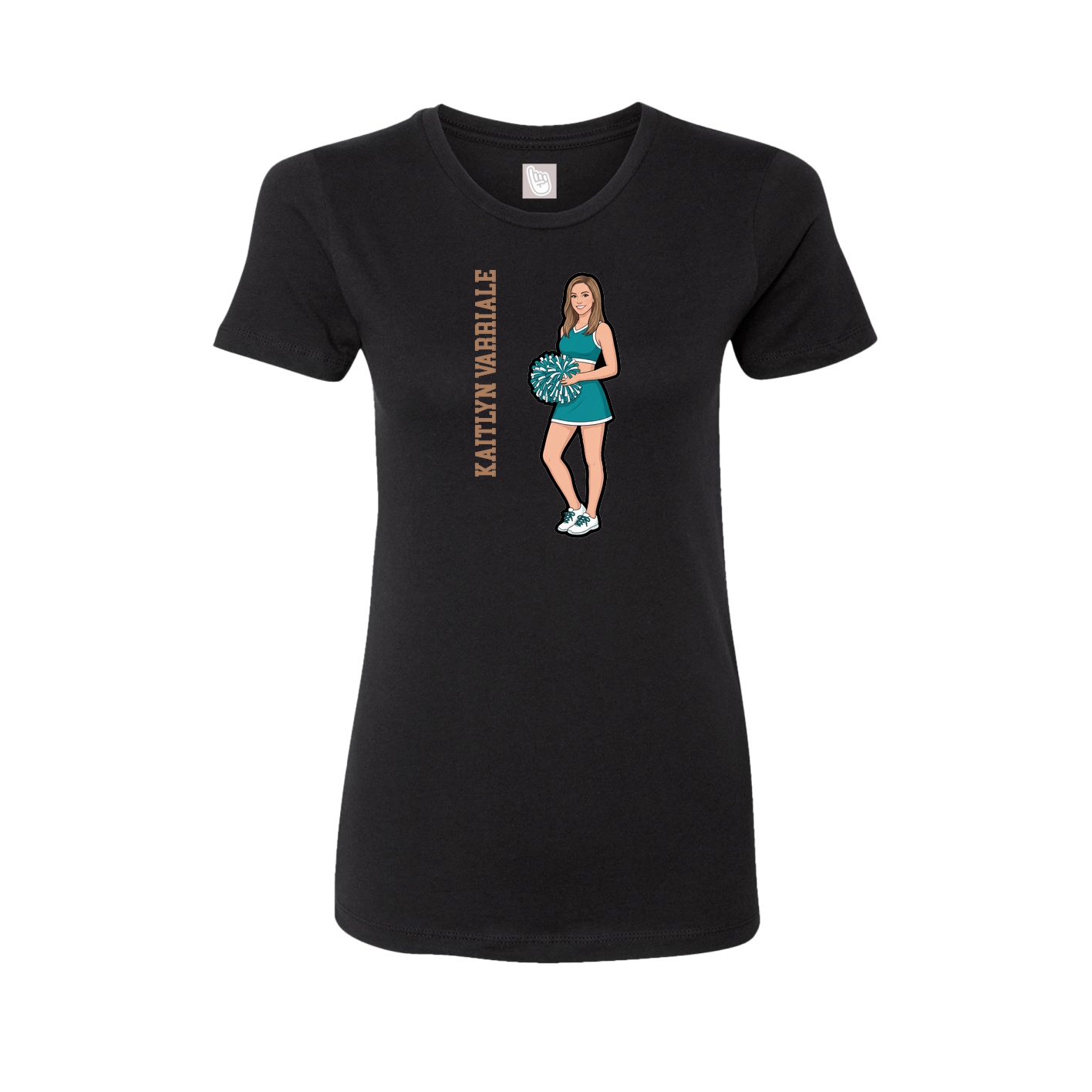 Fitted Women's Tee — Name Vertical in Black