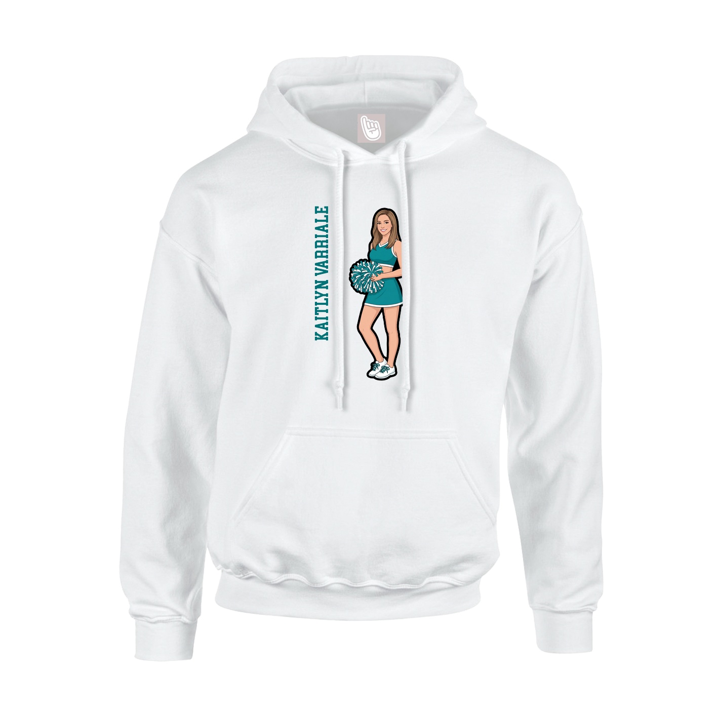 Hoodie — Name Vertical in White
