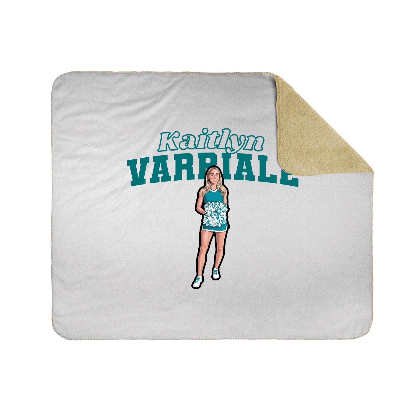 Throw Blanket — Name Arch in White