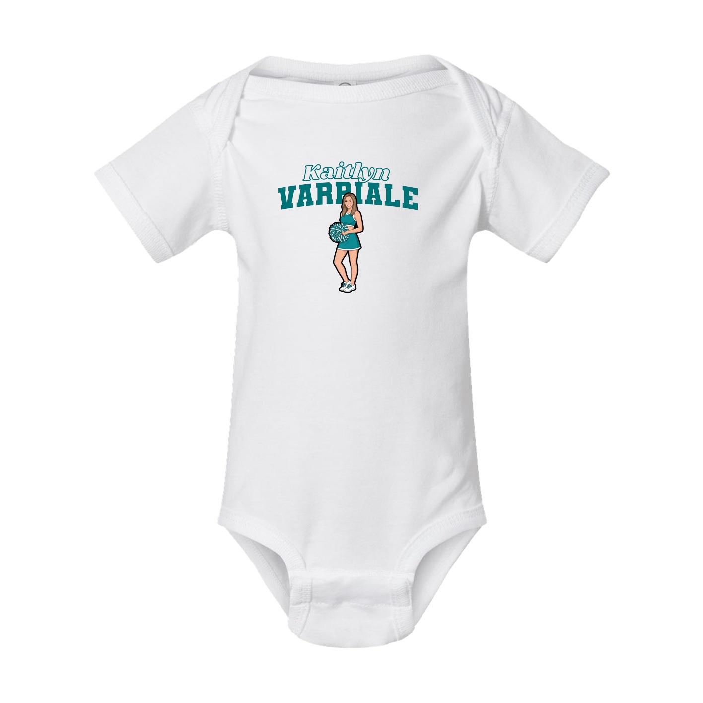 Baby Onesie — Name Arch in White