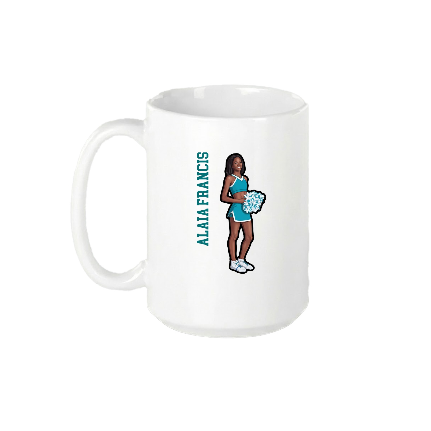15oz Coffee Mug — Name Vertical in White