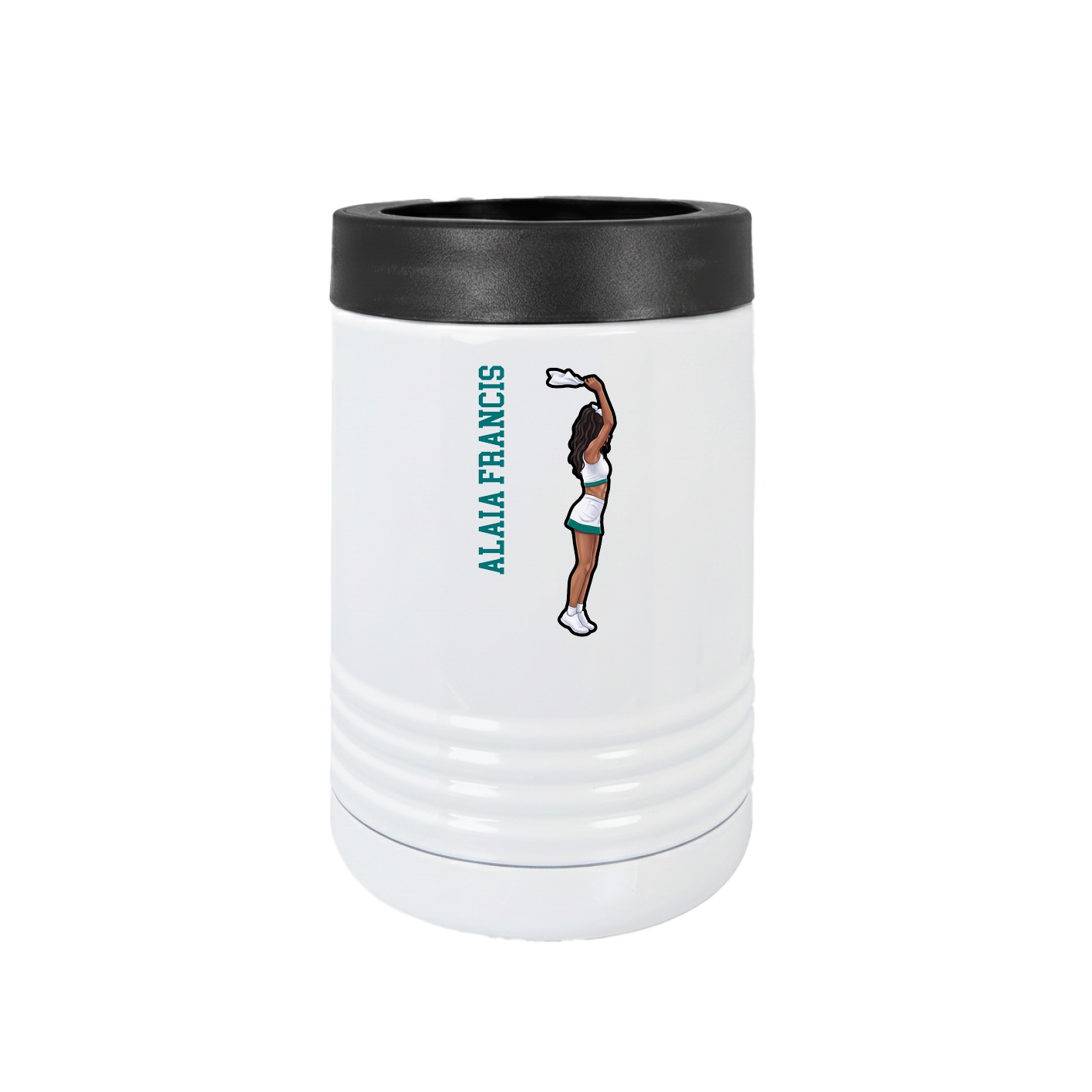 Beverage Holder — Name Vertical in White