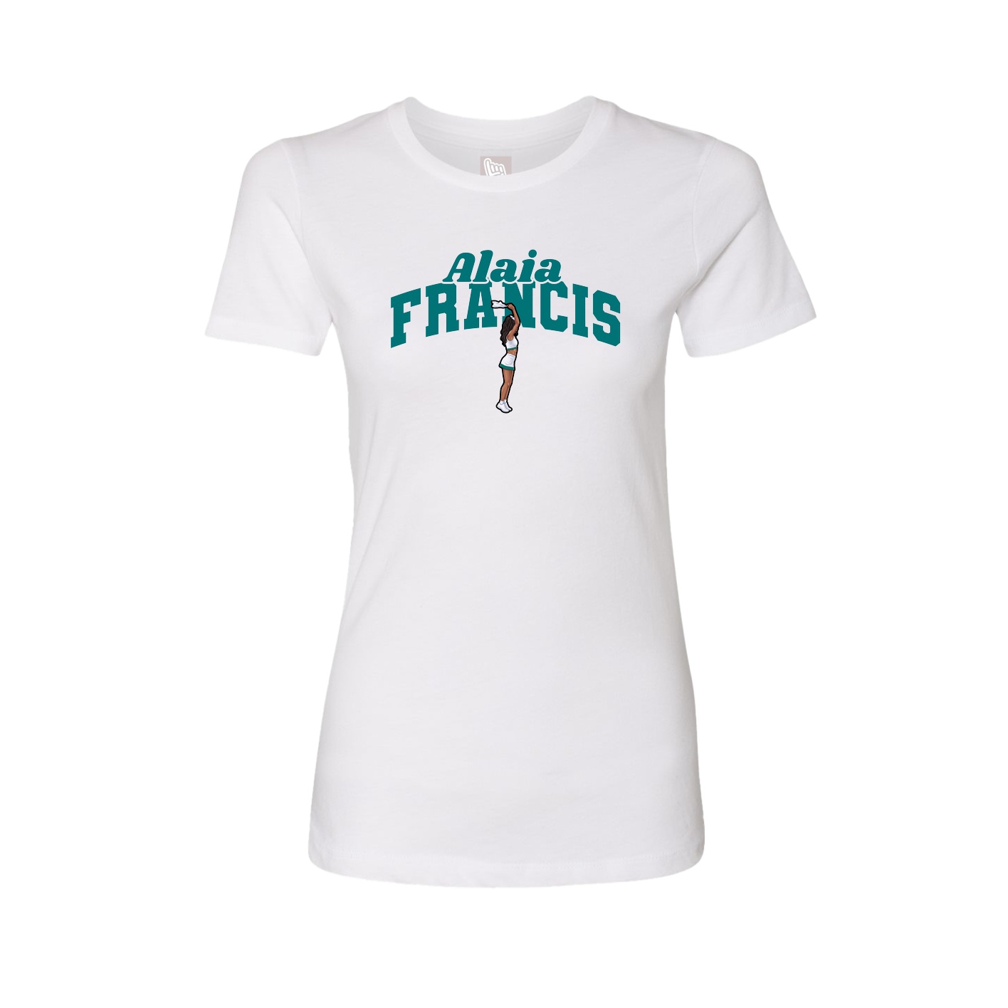Fitted Women's Tee — Signature Arch in White