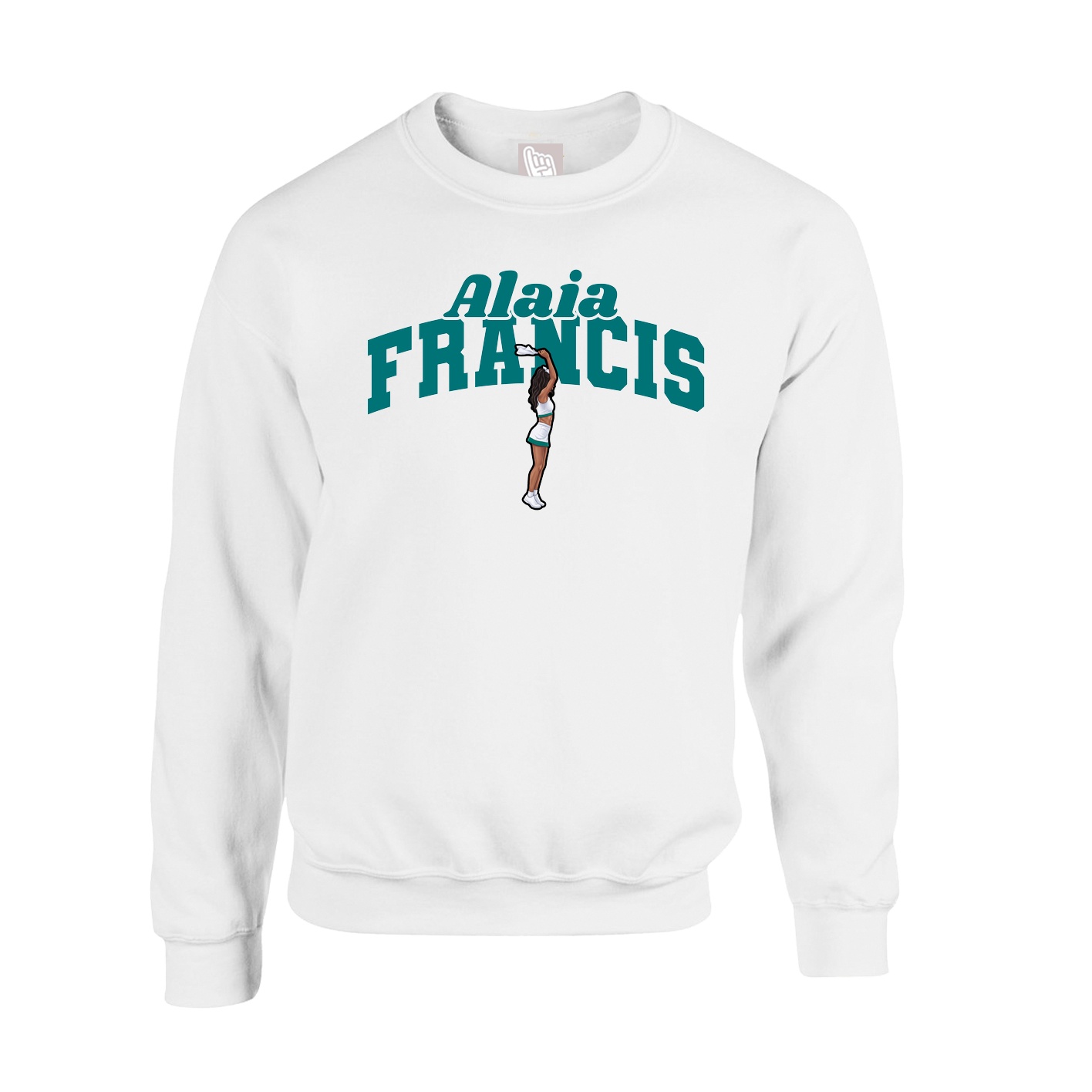 Fleece Crew — Signature Arch in White