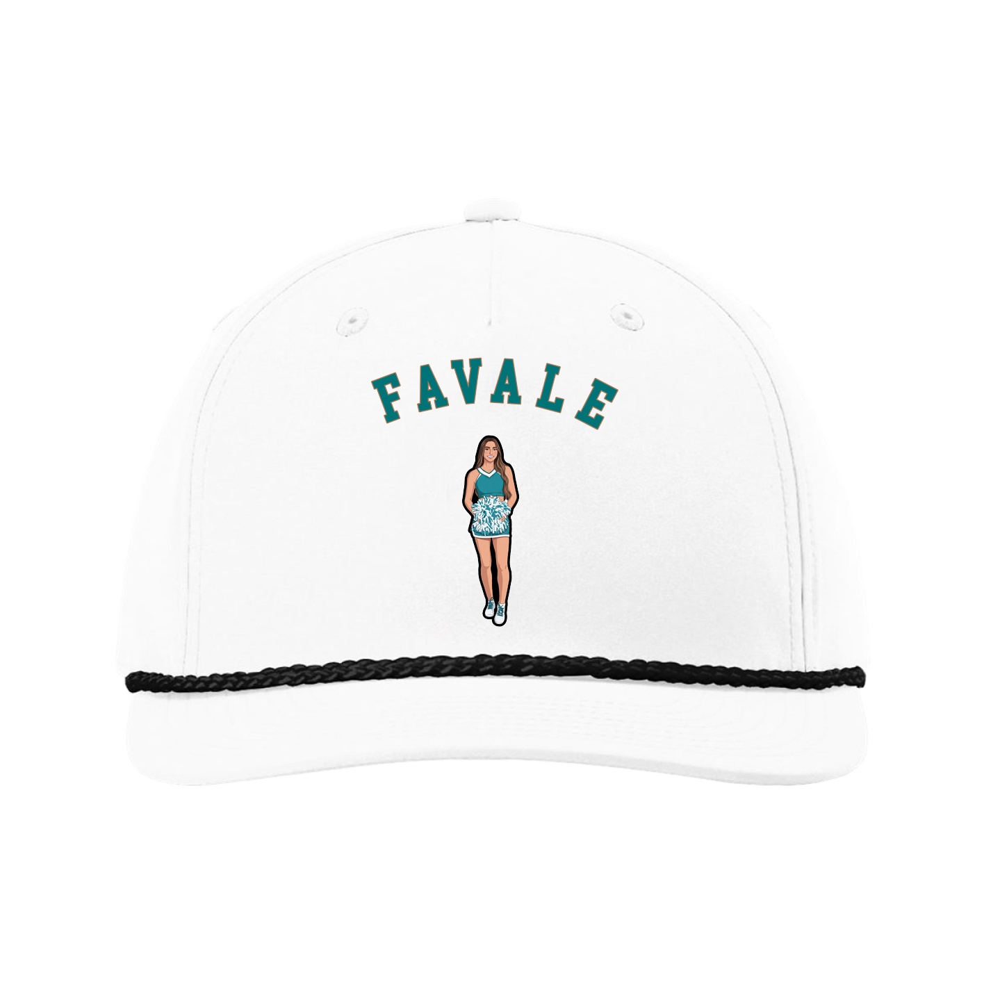 Five-Panel Classic Rope Cap — Shirsey Arch in White
