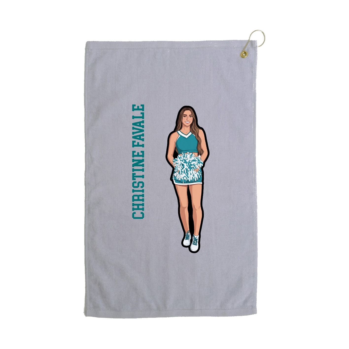Golf Towel — Name Vertical in Grey