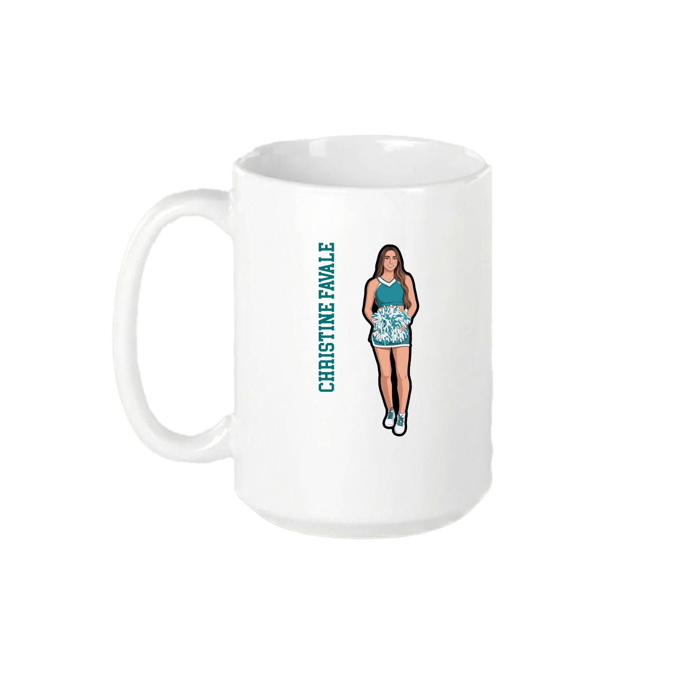 15oz Coffee Mug — Name Vertical in White