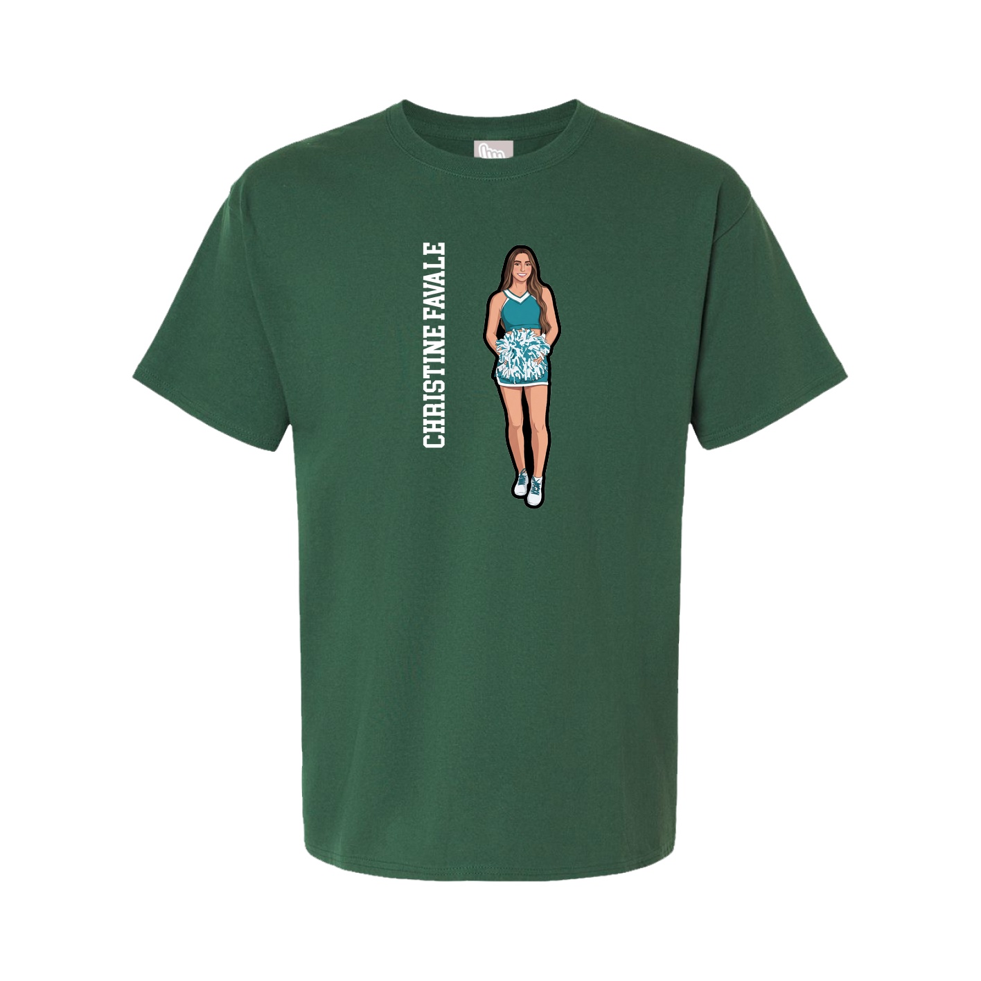 Tee — Name Vertical in Green