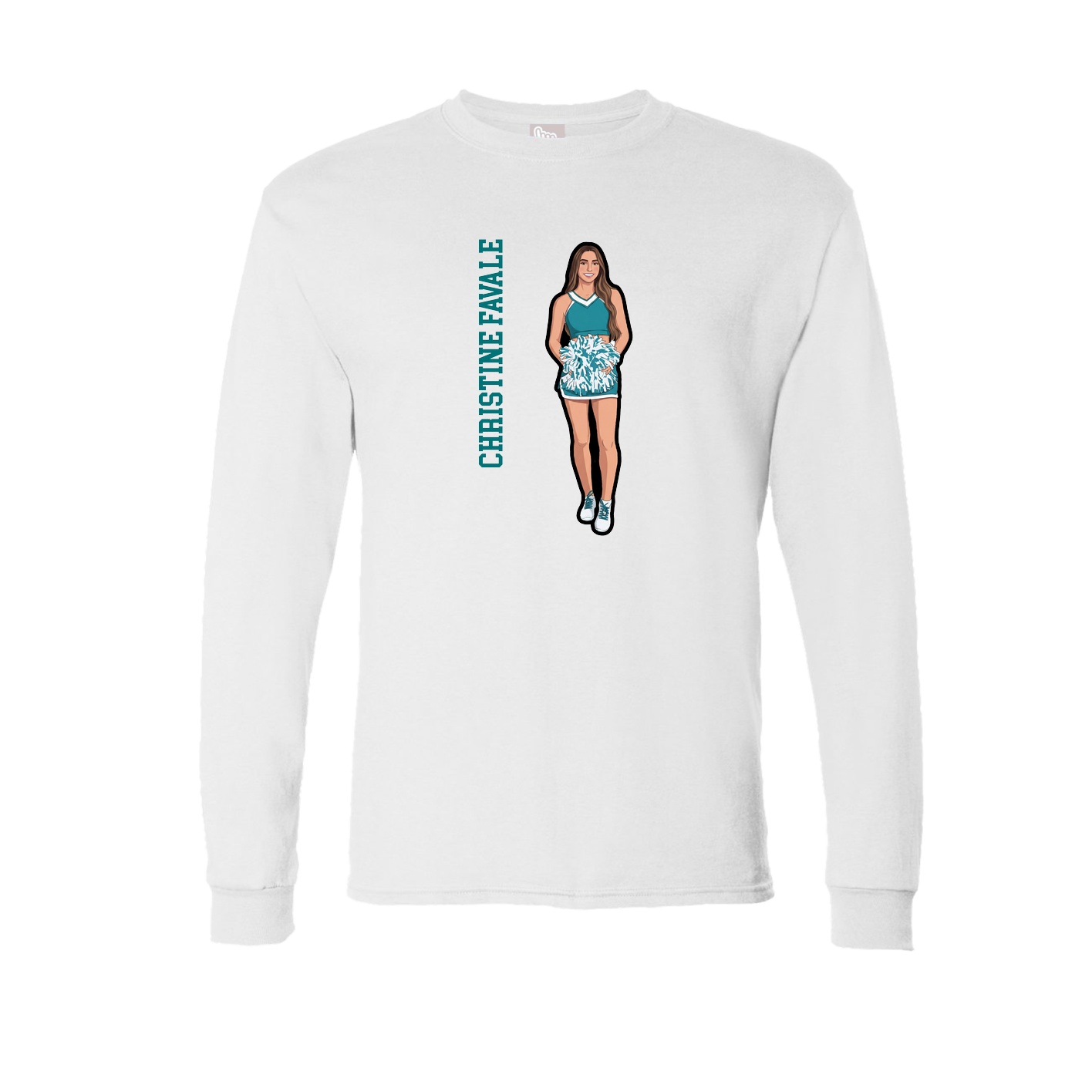 Long Sleeve Tee — Name Vertical in White