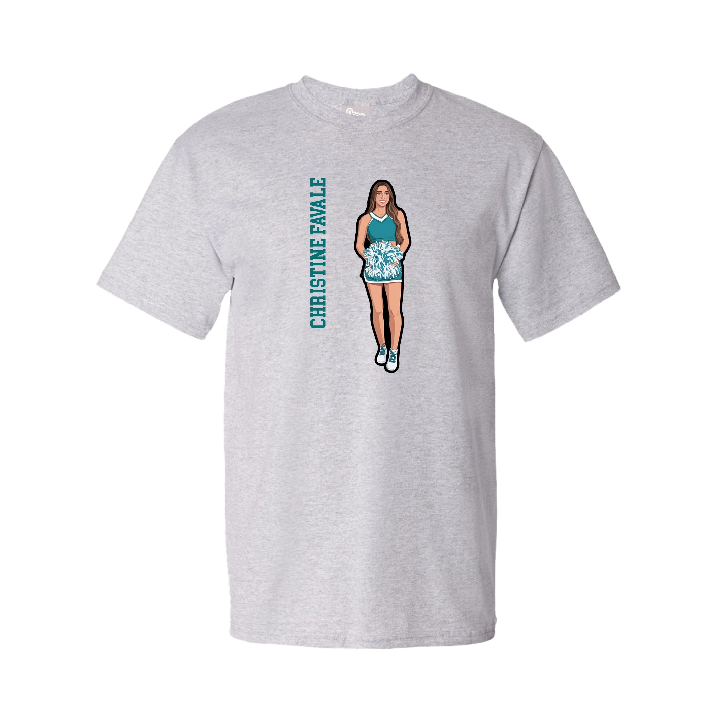 Youth Tee — Name Vertical in Grey