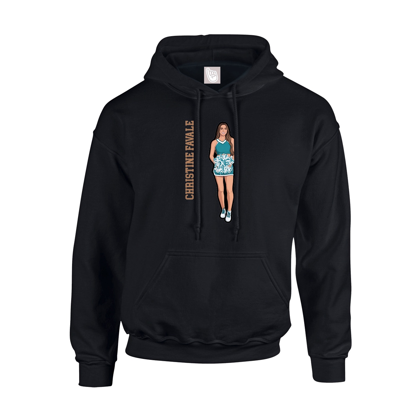 Youth Hoodie — Name Vertical in Black