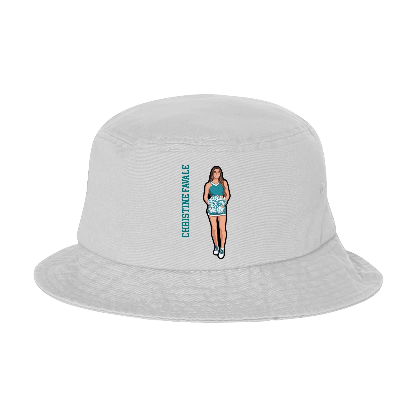 Bucket Cap — Name Vertical in White
