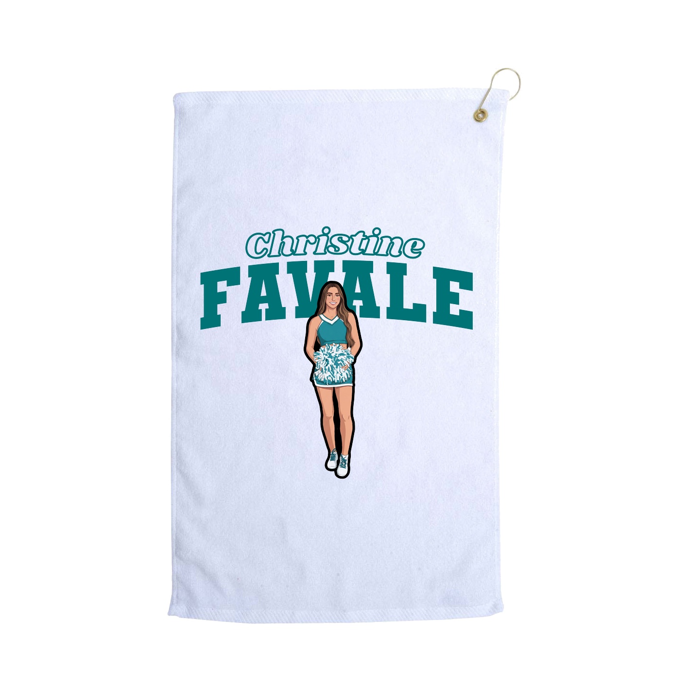 Golf Towel — Name Arch in White