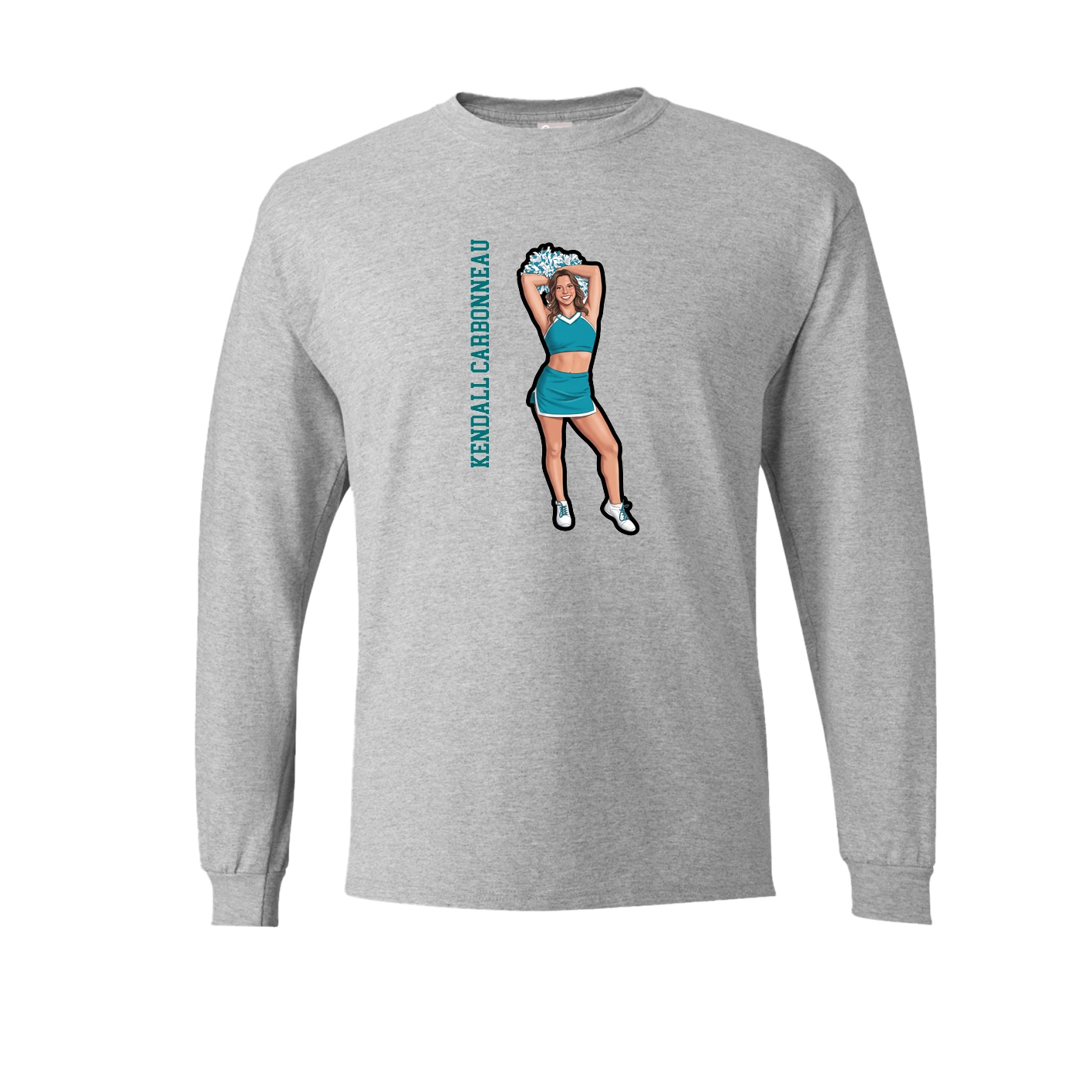 Long Sleeve Tee — Name Vertical in Grey