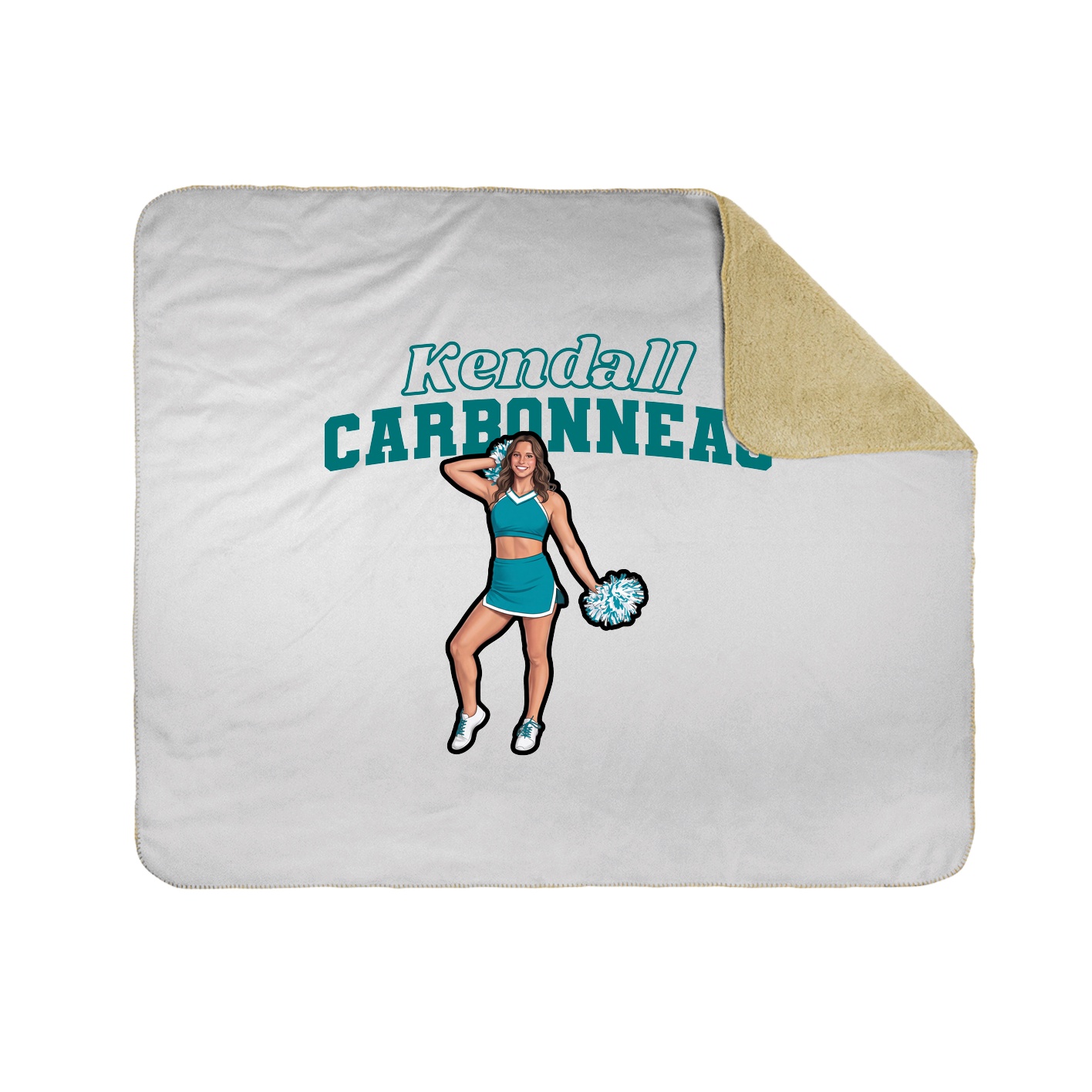 Throw Blanket — Name Arch in White