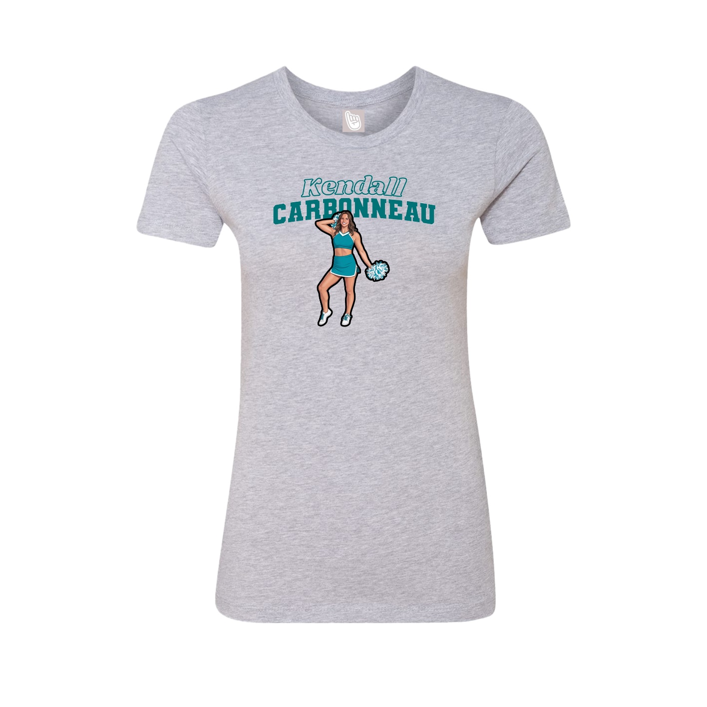 Fitted Women's Tee — Name Arch in Grey