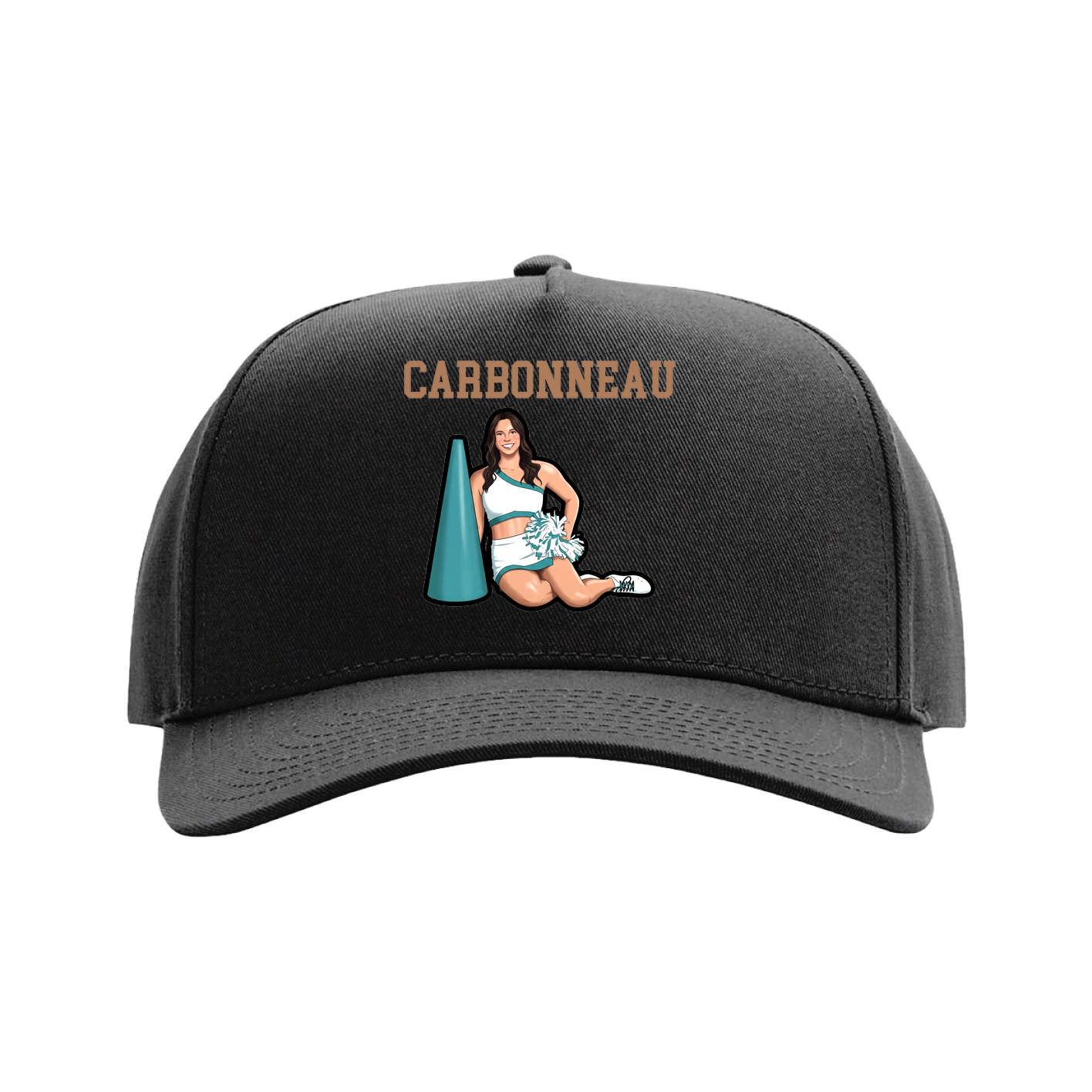 Full Fabric Five-Panel Champ Cap — Shirsey in Black