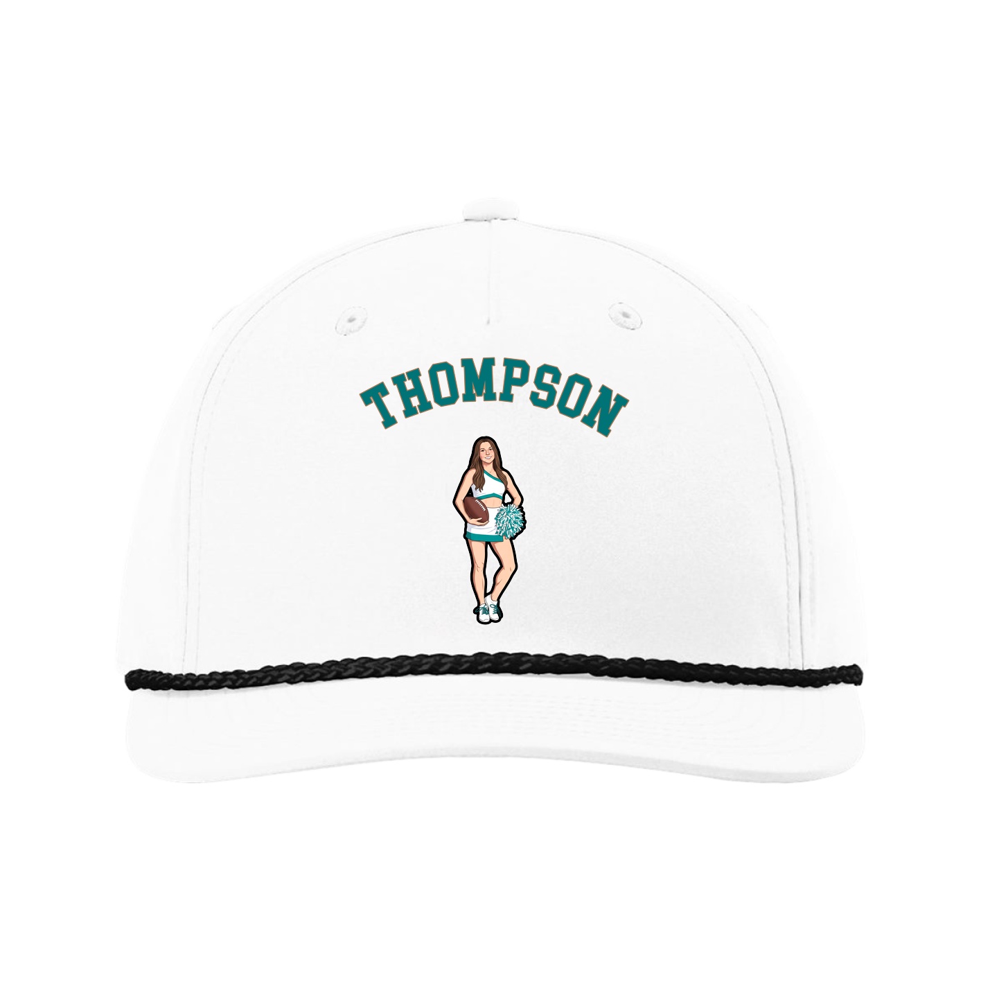 Five-Panel Classic Rope Cap — Shirsey Arch in White