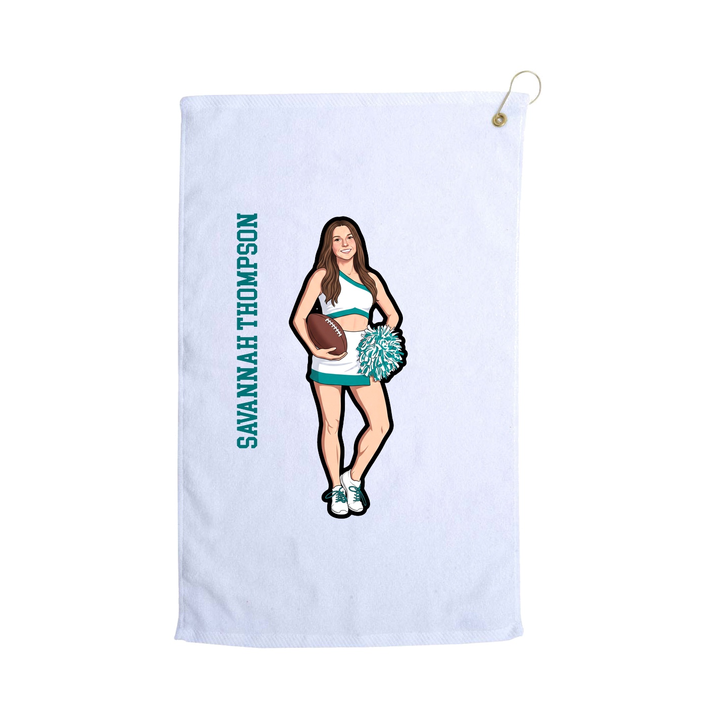 Golf Towel — Name Vertical in White