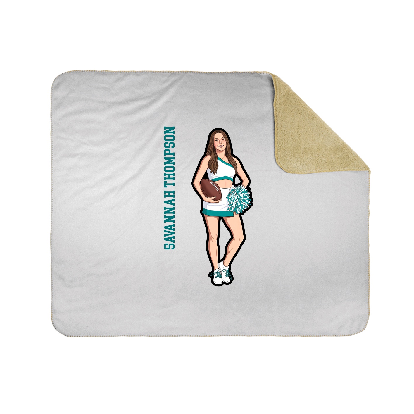 Throw Blanket — Name Vertical in White