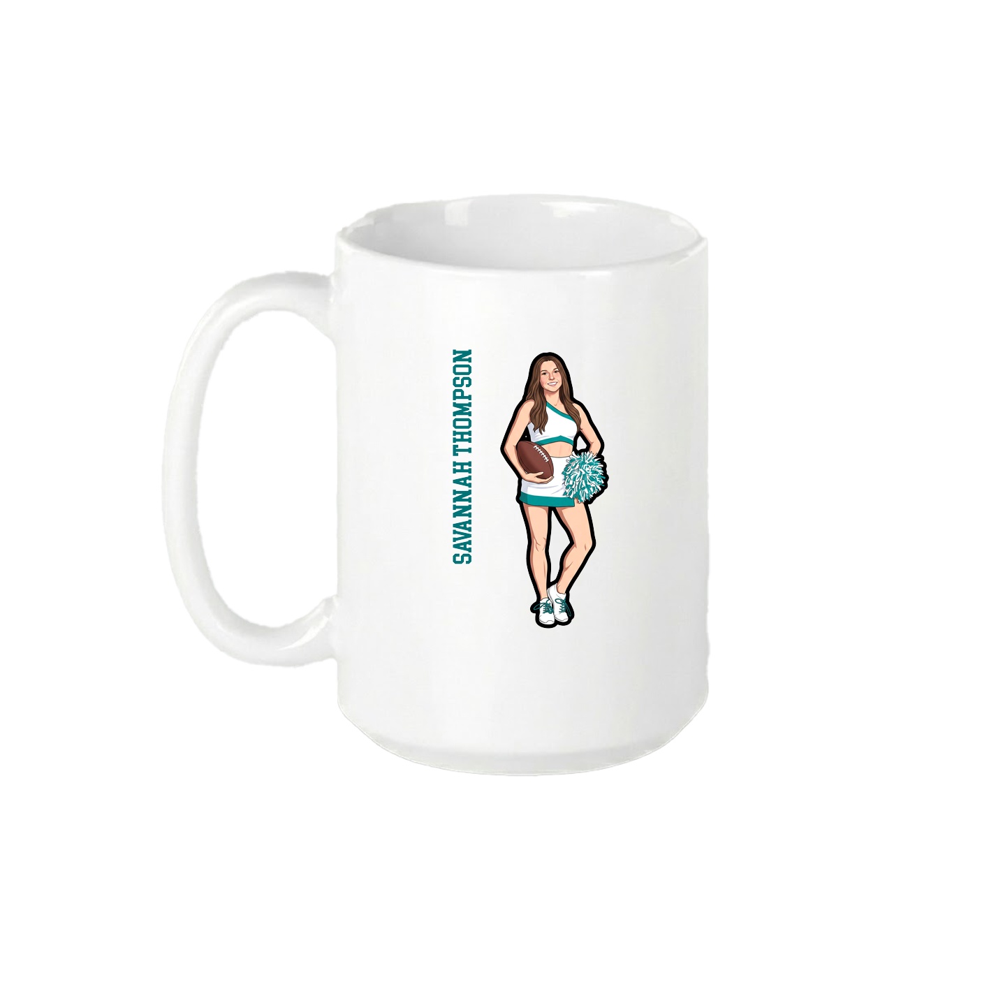 15oz Coffee Mug — Name Vertical in White