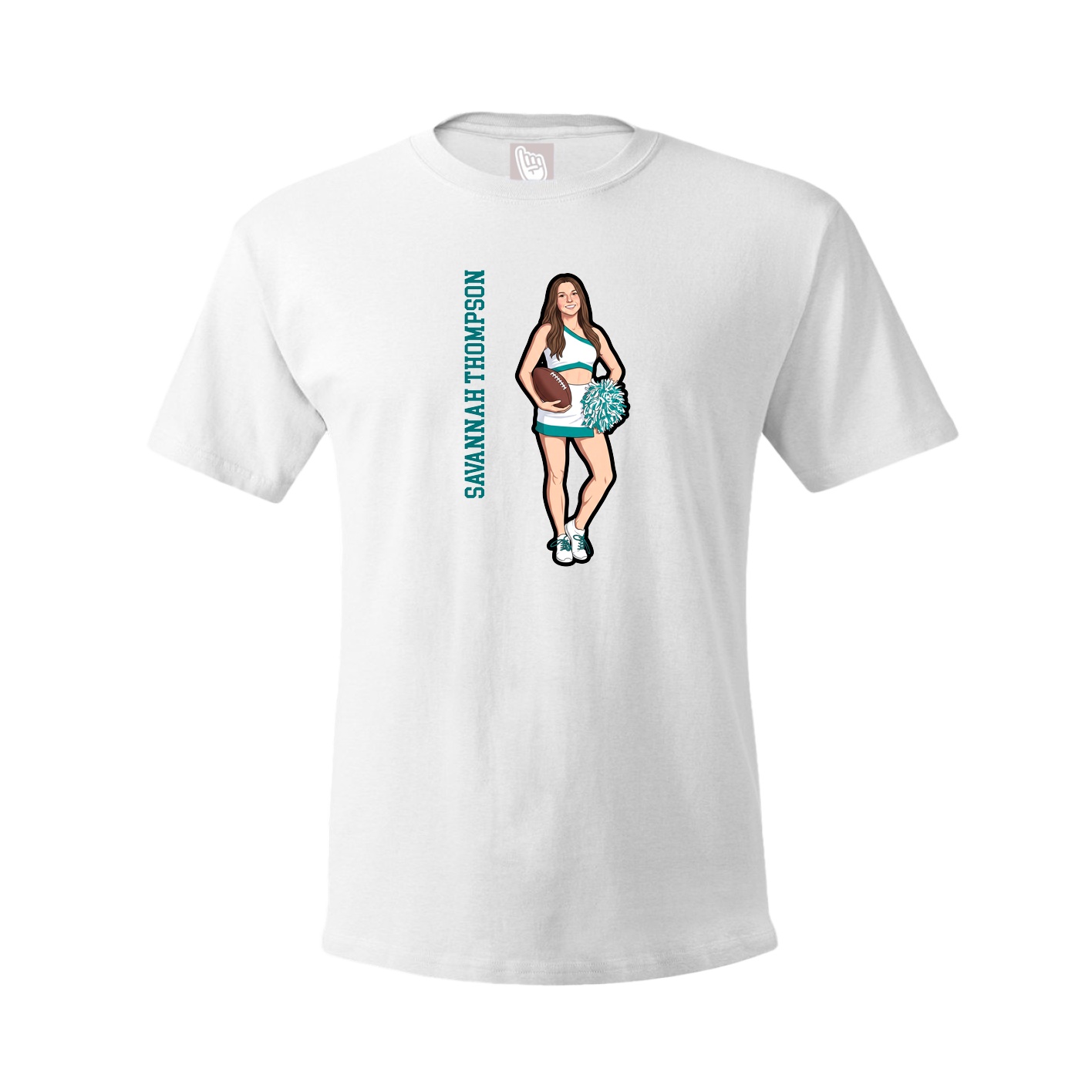 Tee — Name Vertical in White