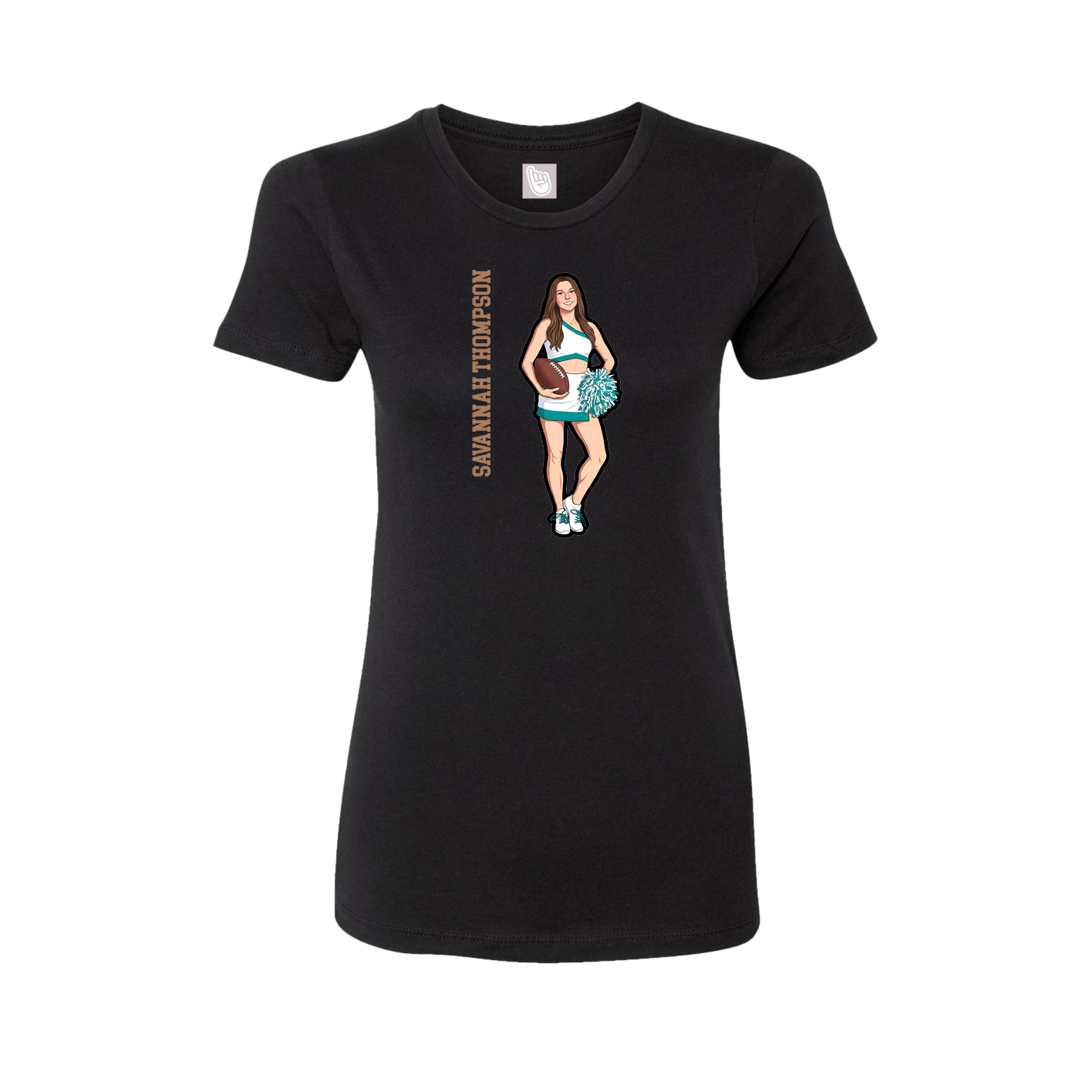 Womens Tee — Name Vertical in Black