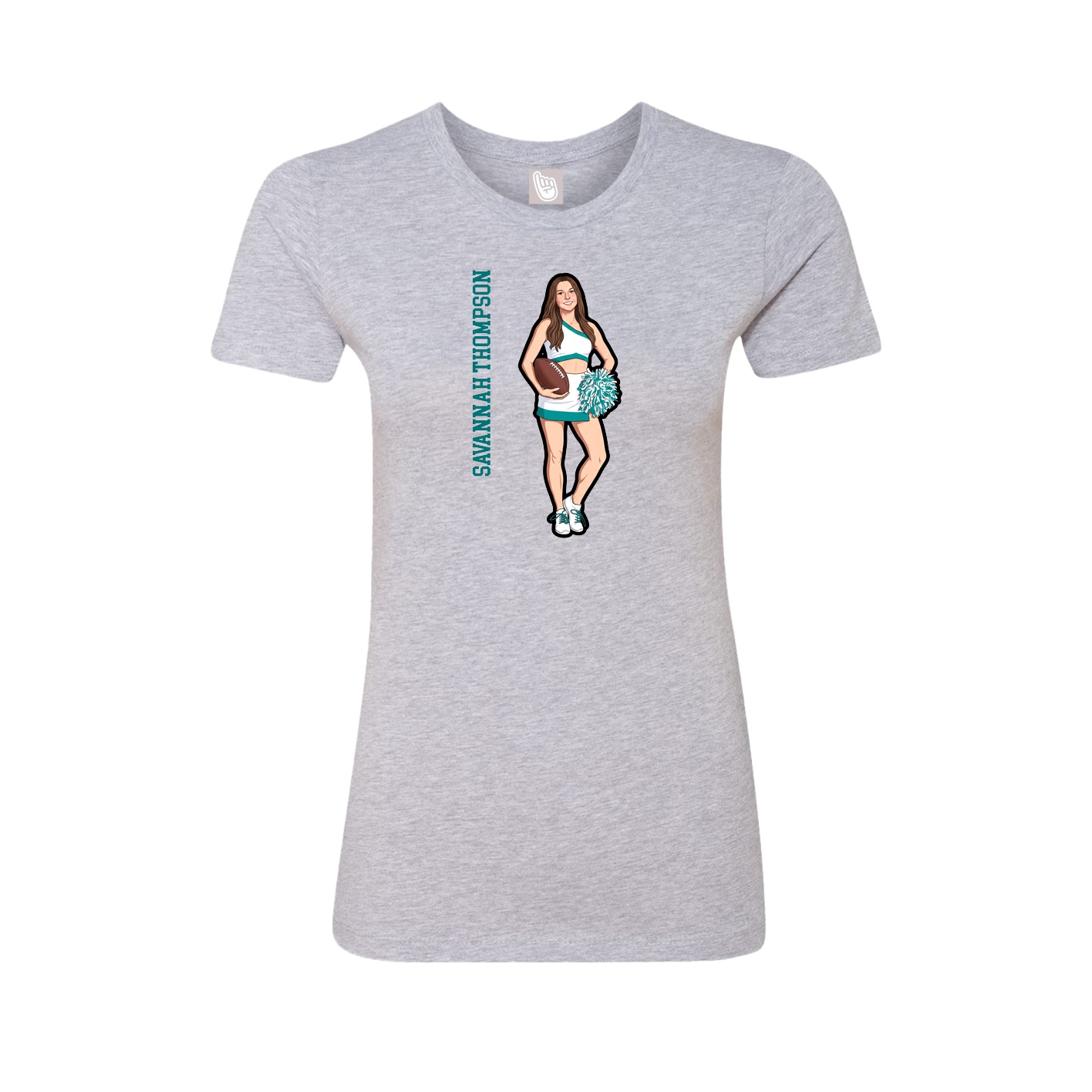 Womens Tee — Name Vertical in Grey