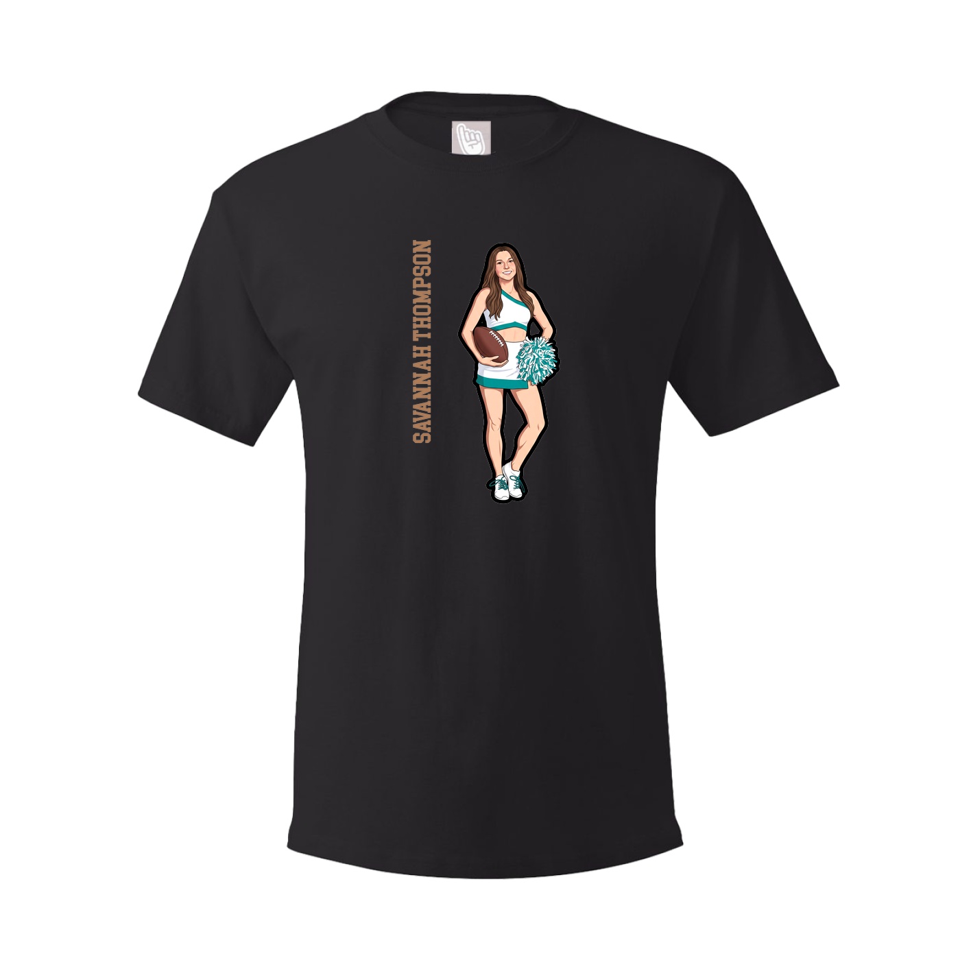 Youth Tee — Name Vertical in Black