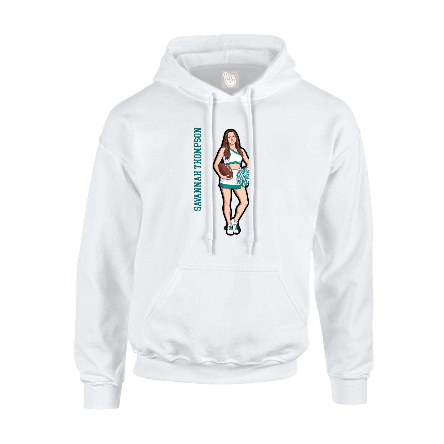 Youth Hoodie — Name Vertical in White