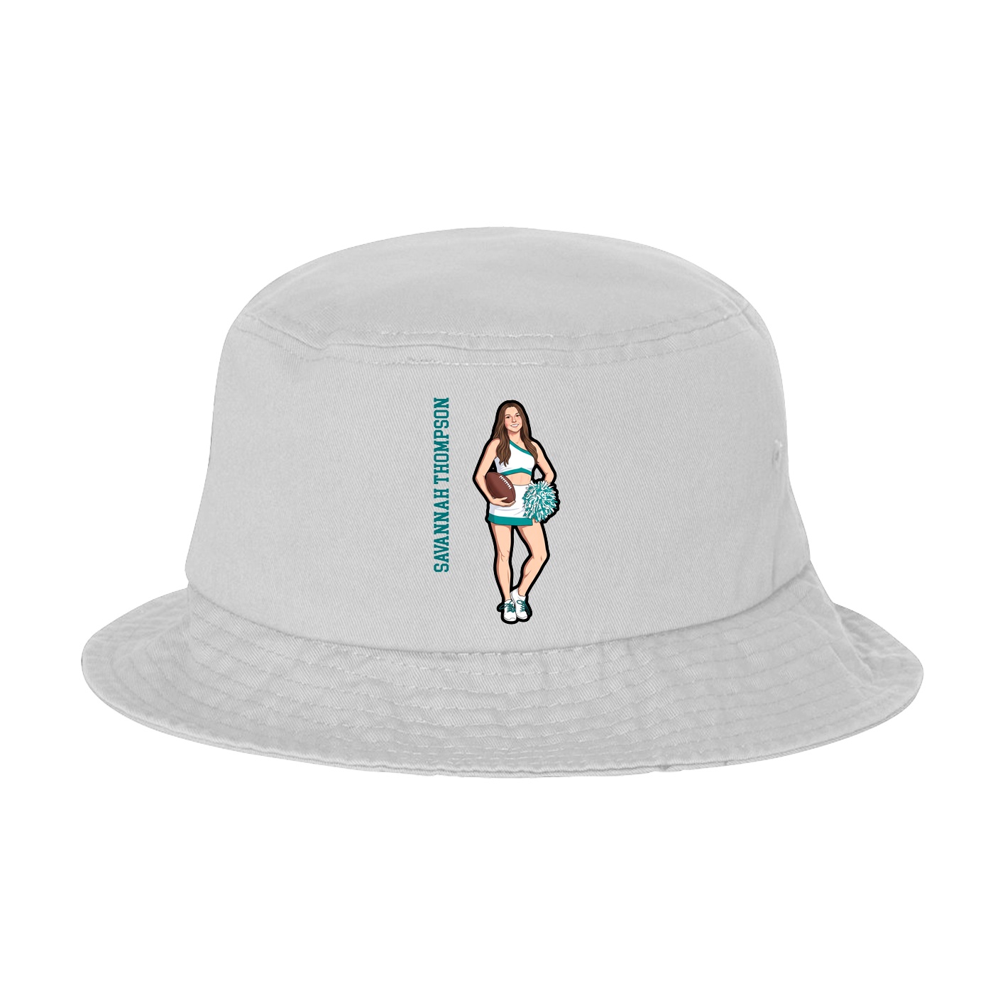 Bucket Cap — Name Vertical in White
