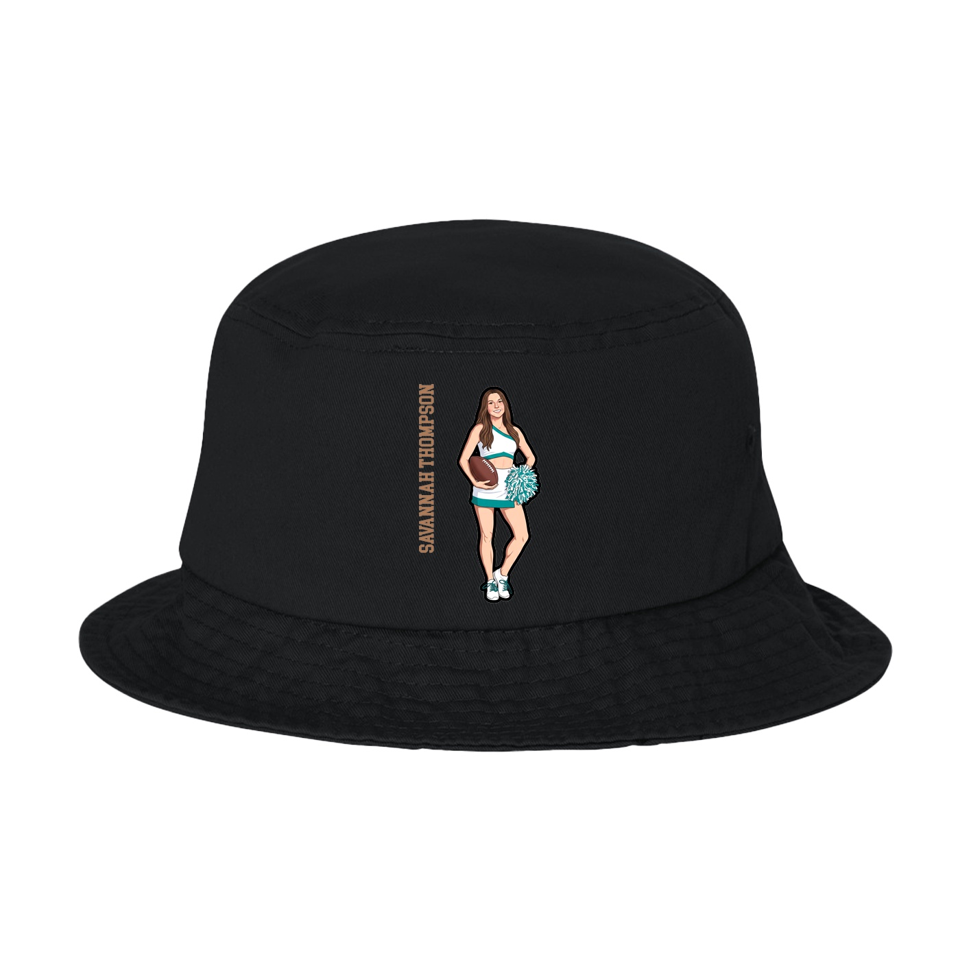 Bucket Cap — Name Vertical in Black