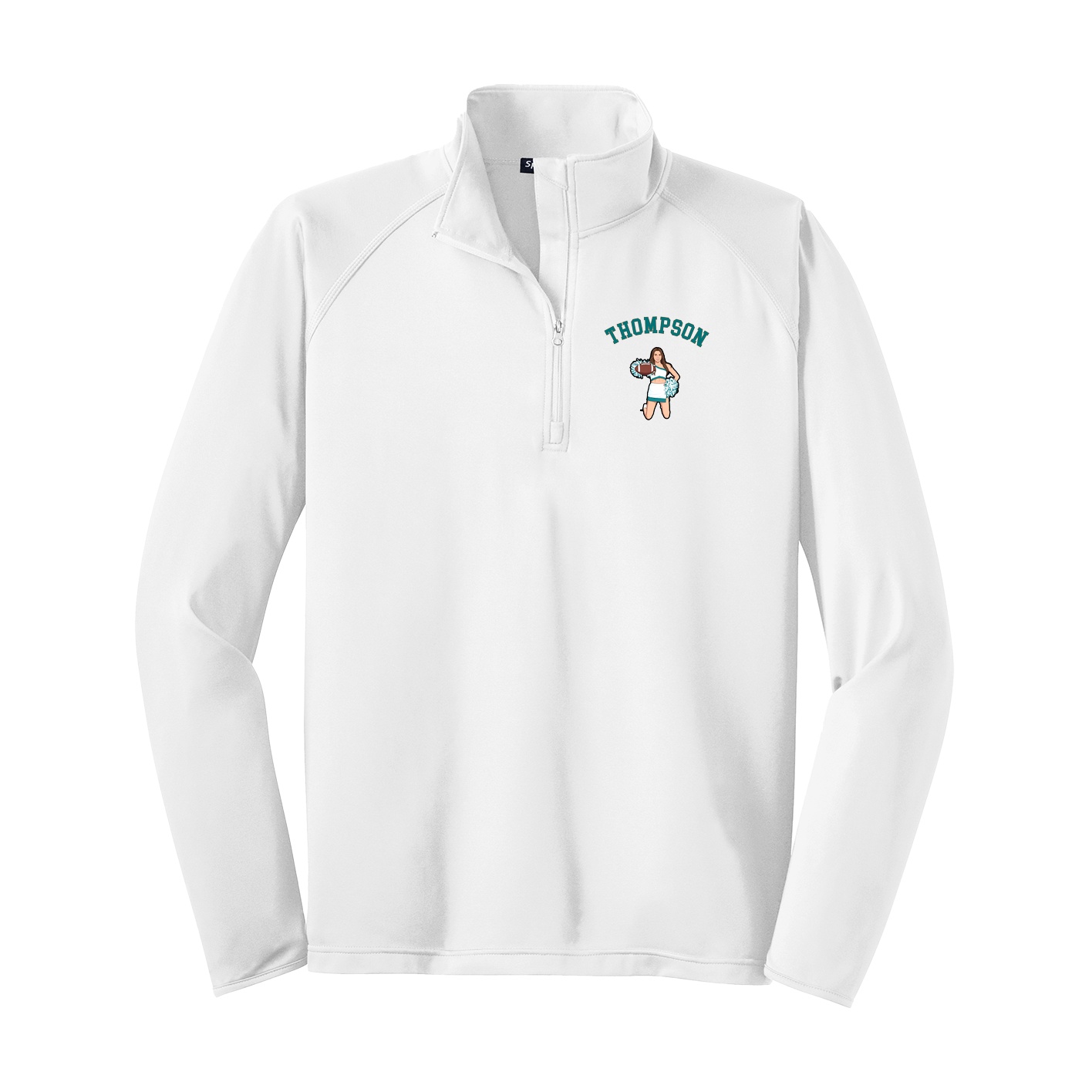Q-Zip Pullover — Shirsey Arch in White