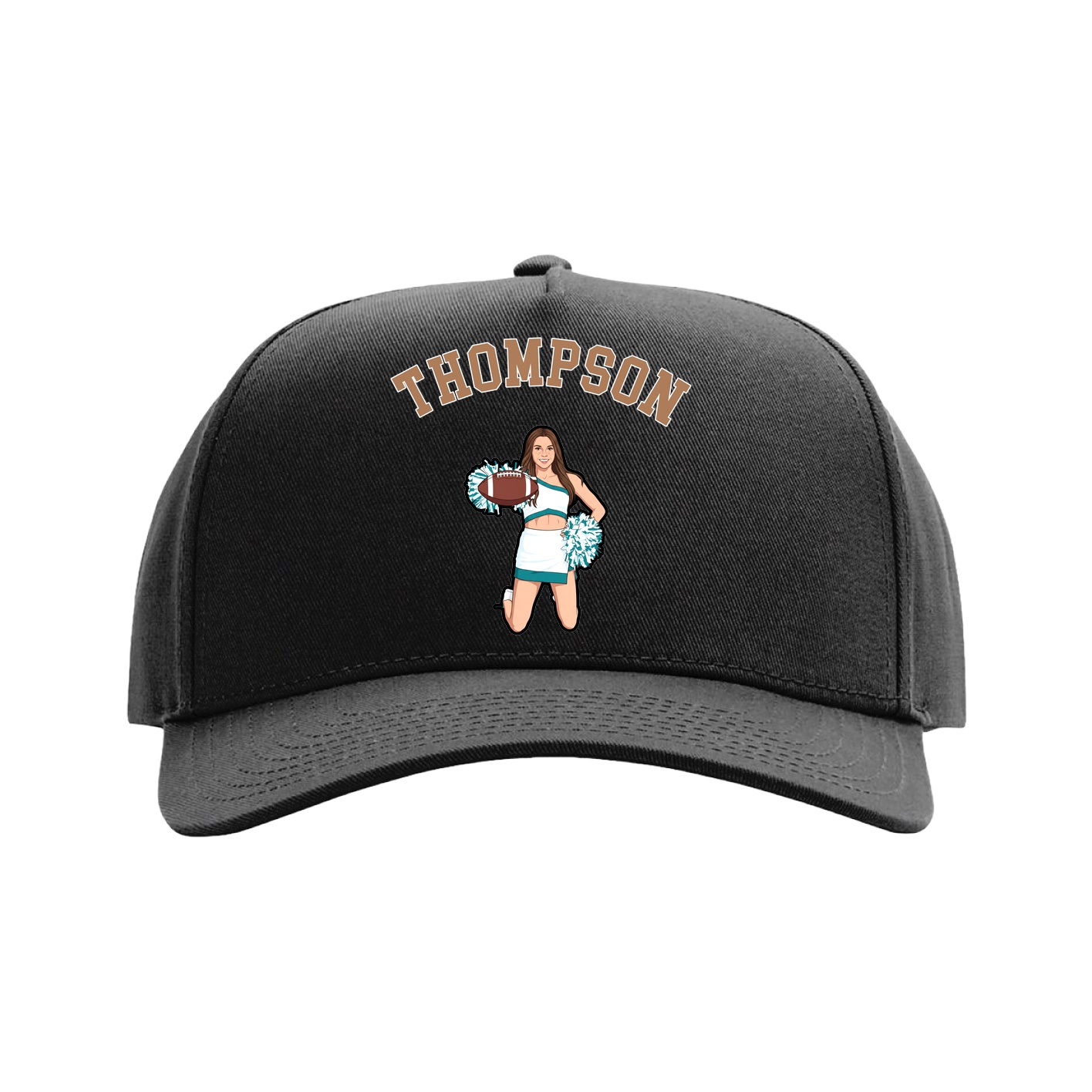 Full Fabric Five-Panel Champ Cap — Shirsey Arch in Black