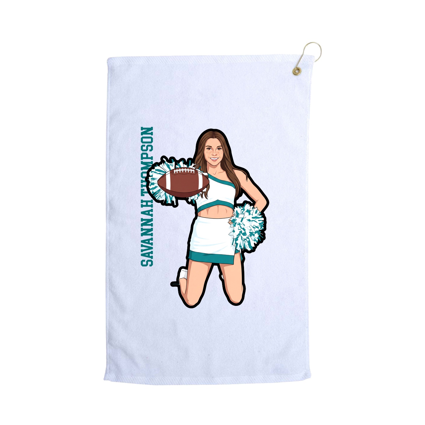 Golf Towel — Name Vertical in White