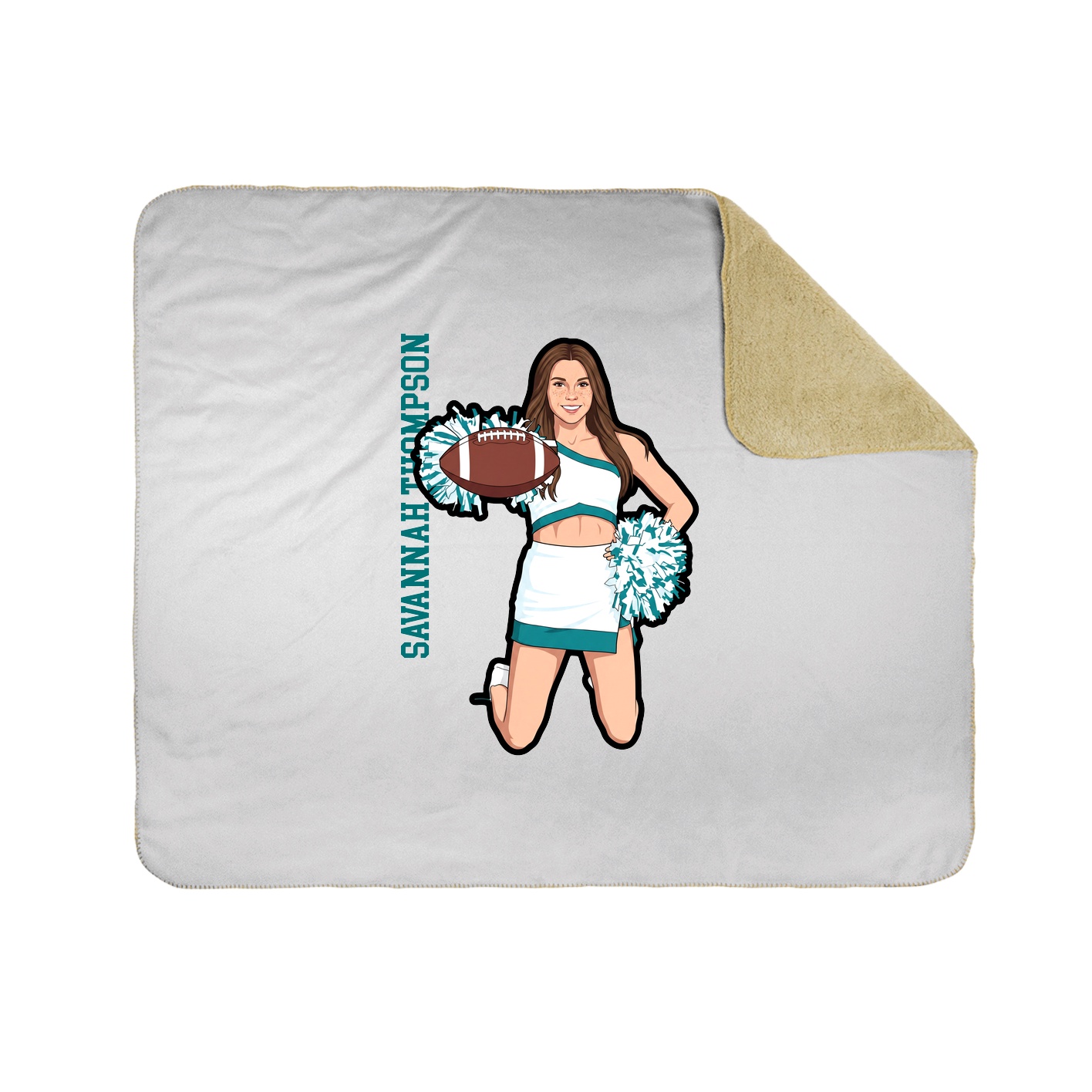 Throw Blanket — Name Vertical in White
