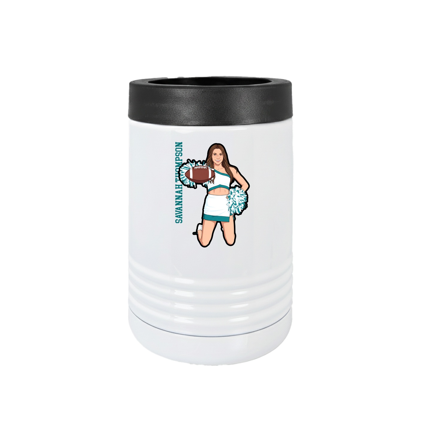 Beverage Holder — Name Vertical in White