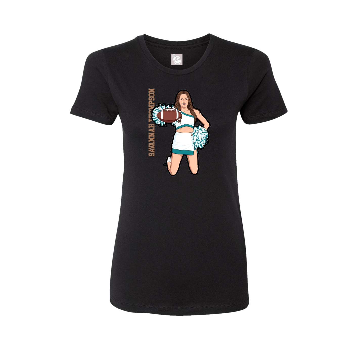 Fitted Women's Tee — Name Vertical in Black