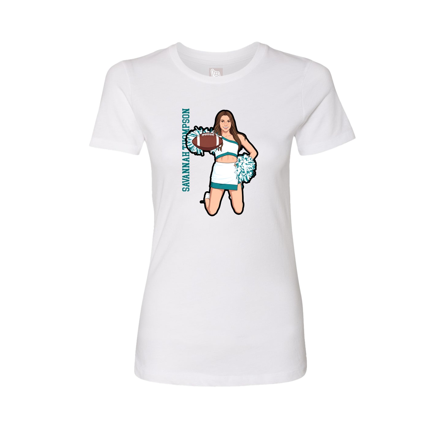 Womens Tee — Name Vertical in White