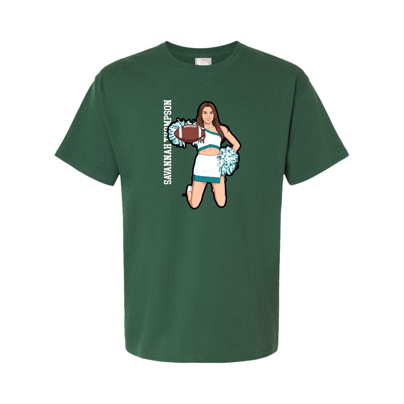 Youth Tee — Name Vertical in Green