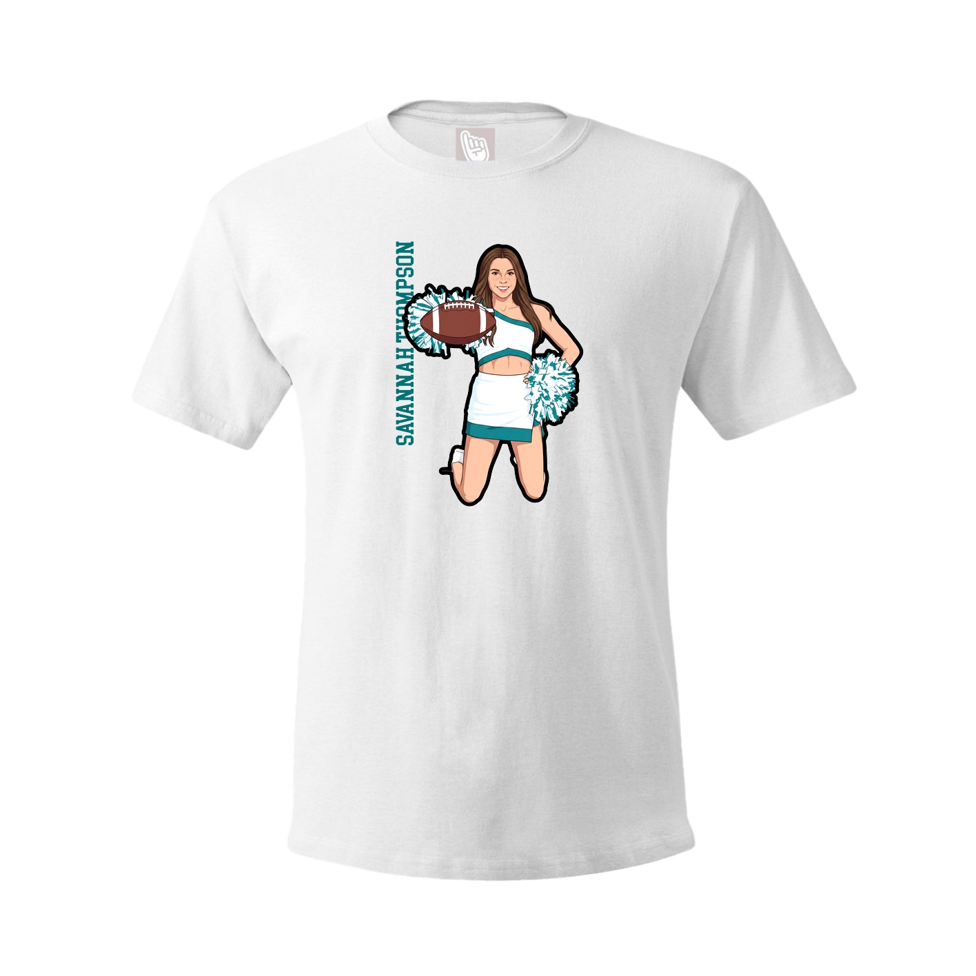Youth Tee — Name Vertical in White