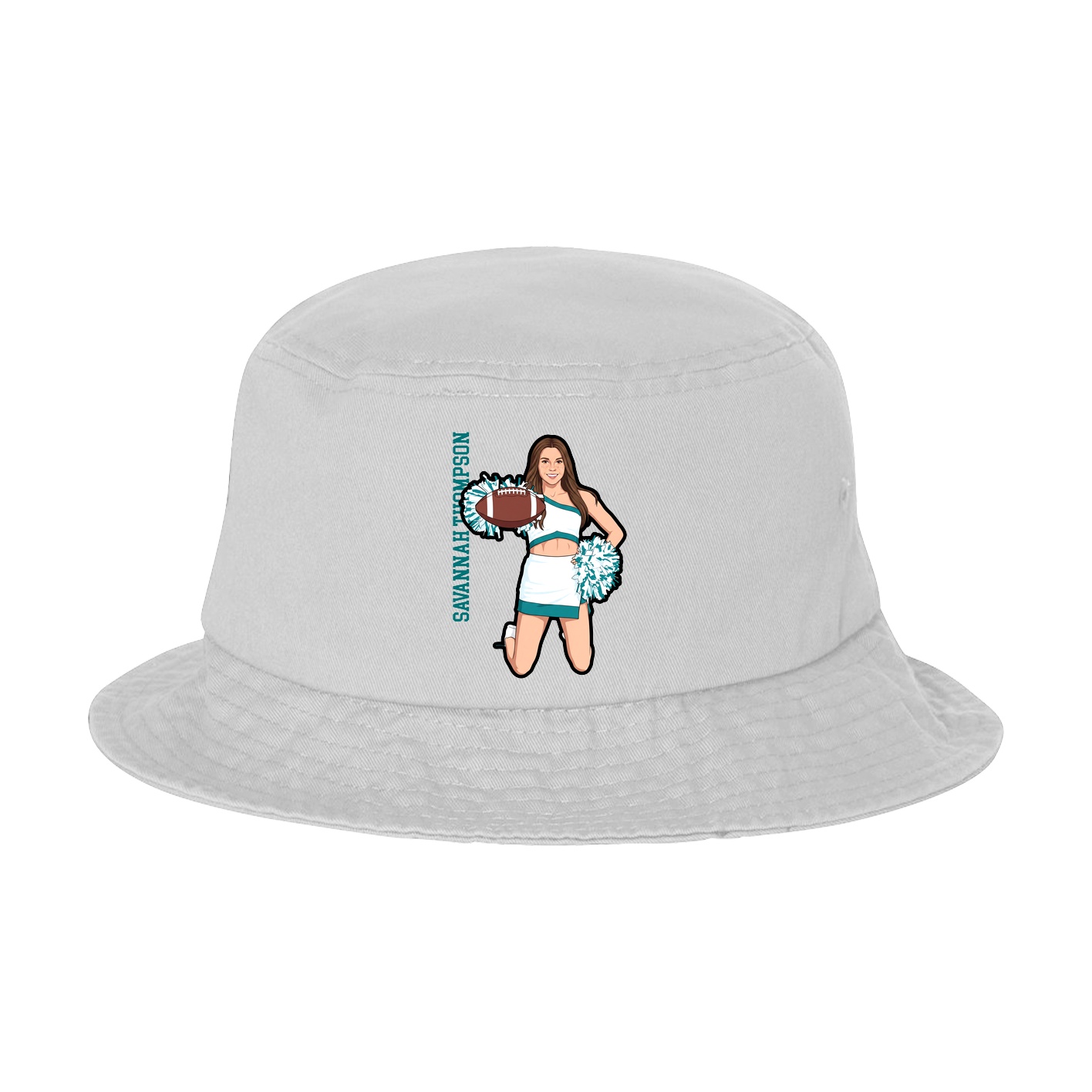 Bucket Cap — Name Vertical in White