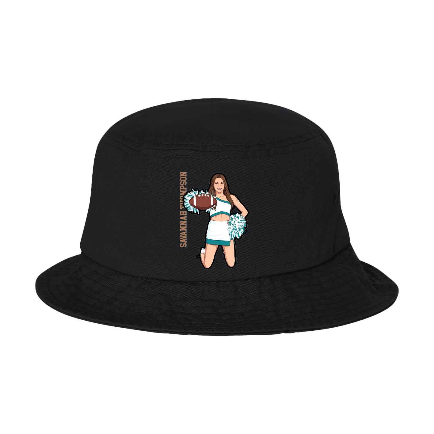 Bucket Cap — Name Vertical in Black