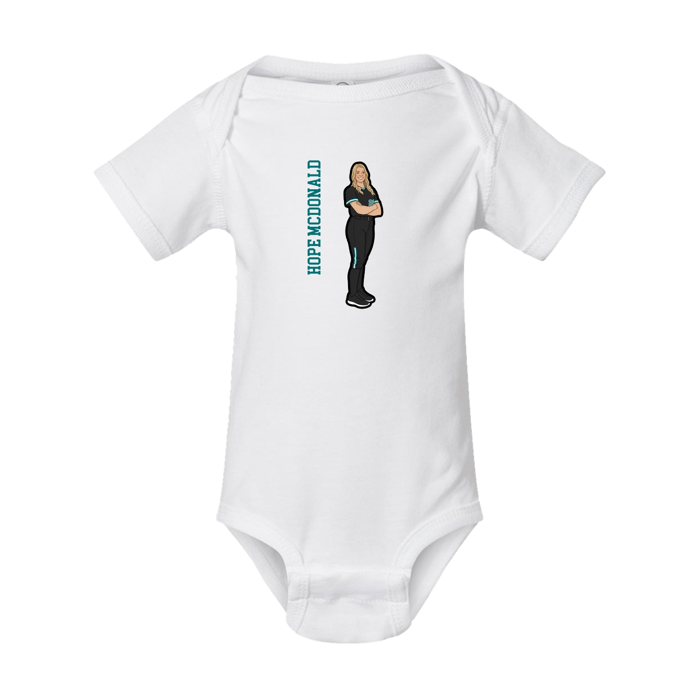 Baby Onesie — Name Vertical in White