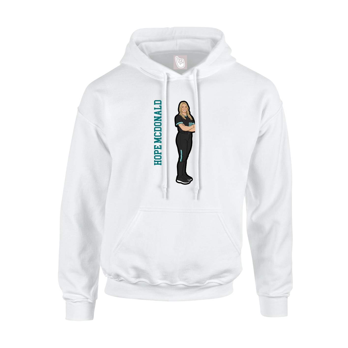 Youth Hoodie — Name Vertical in White