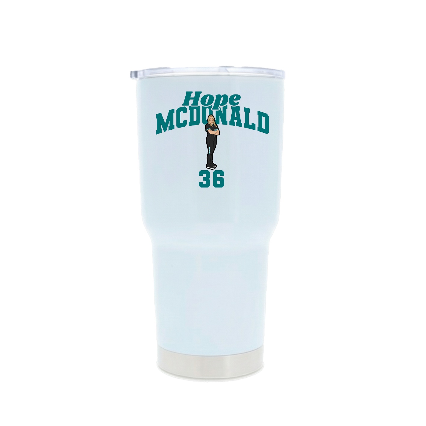 30oz Stainless Steel Tumbler — Signature Arch in White