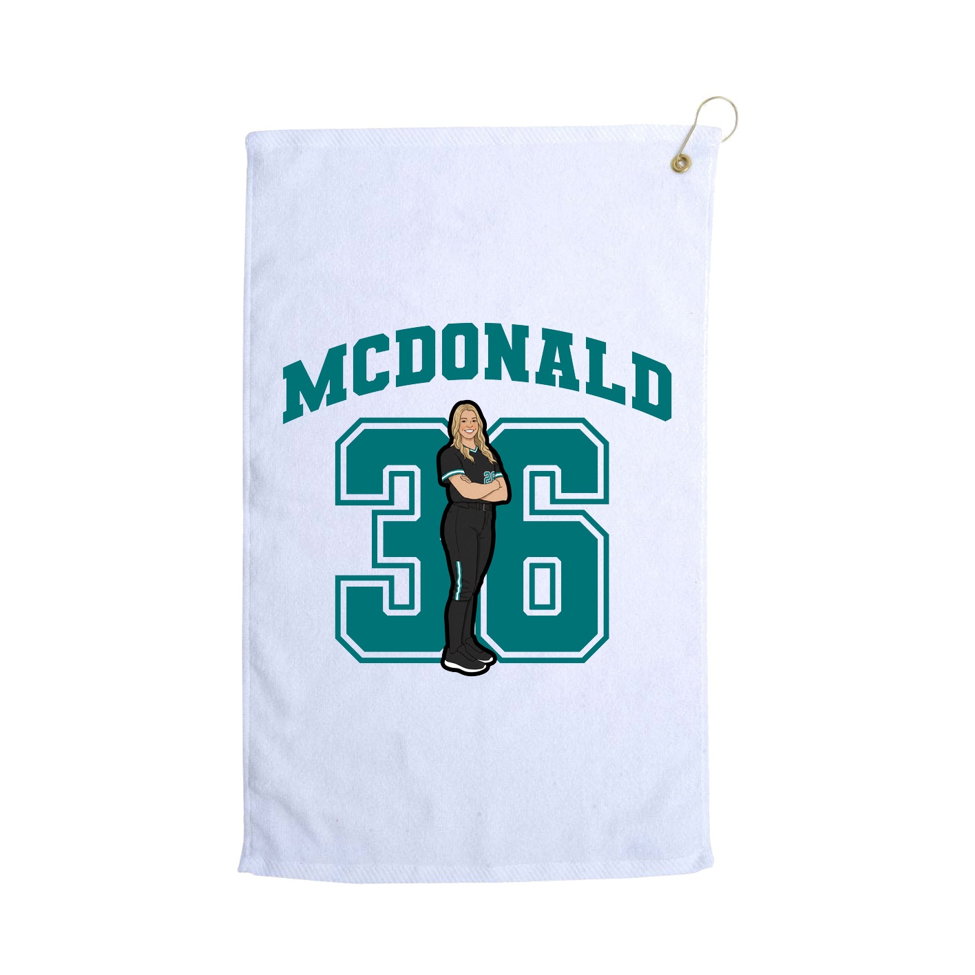 Golf Towel — Number in White