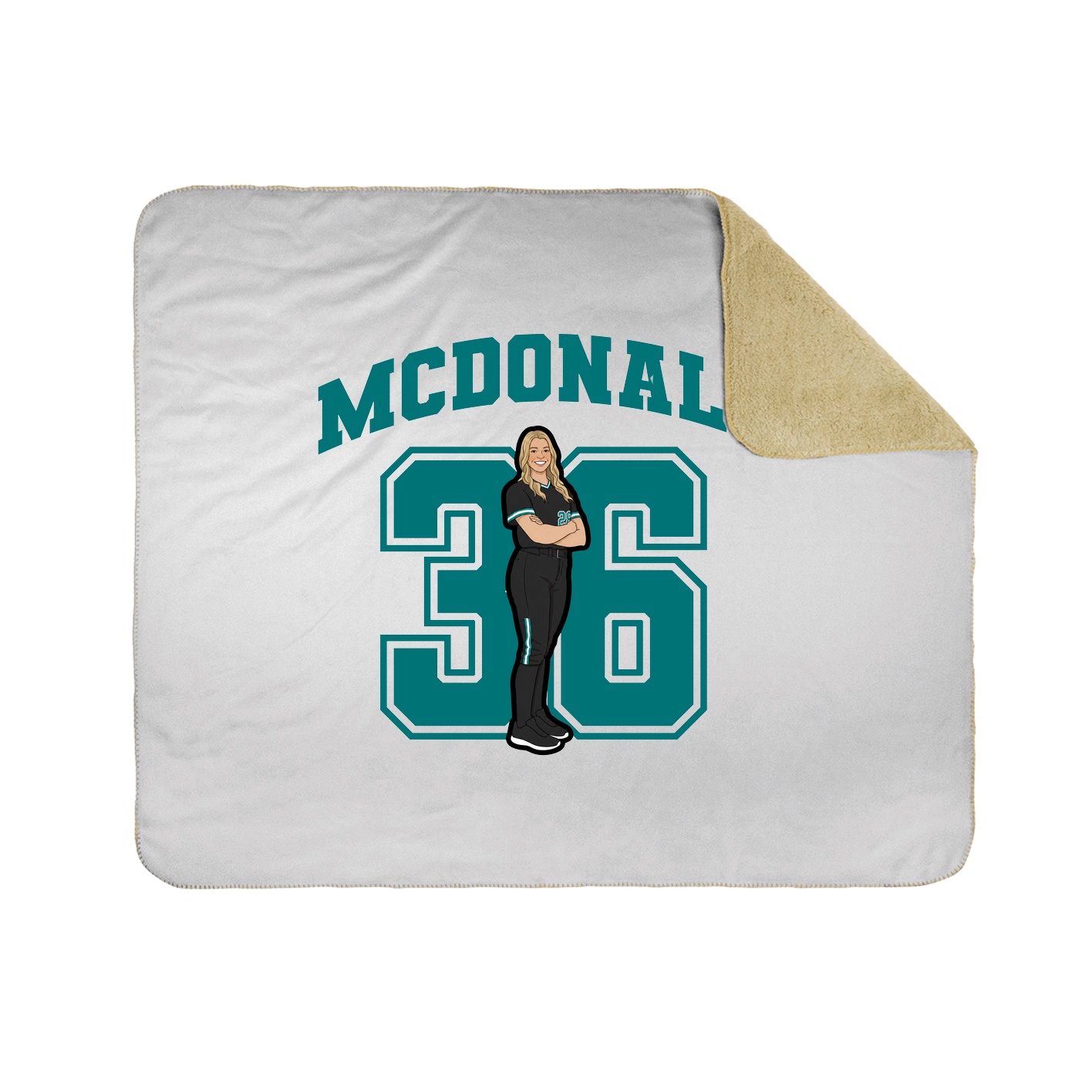 Throw Blanket — Number in White