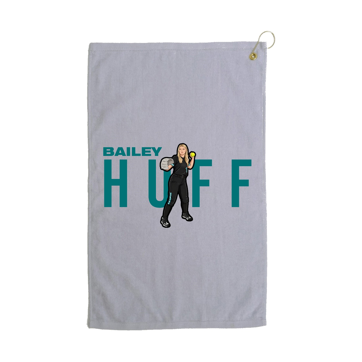 Golf Towel — Player Name in Grey