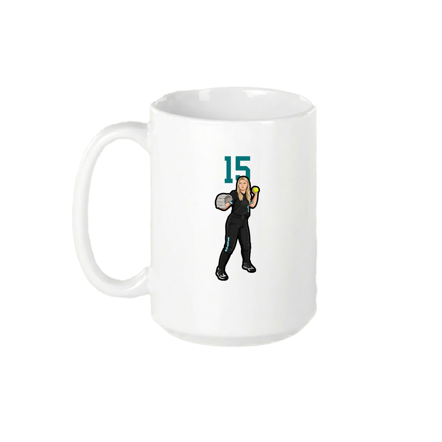 15oz Coffee Mug — Number Top in White